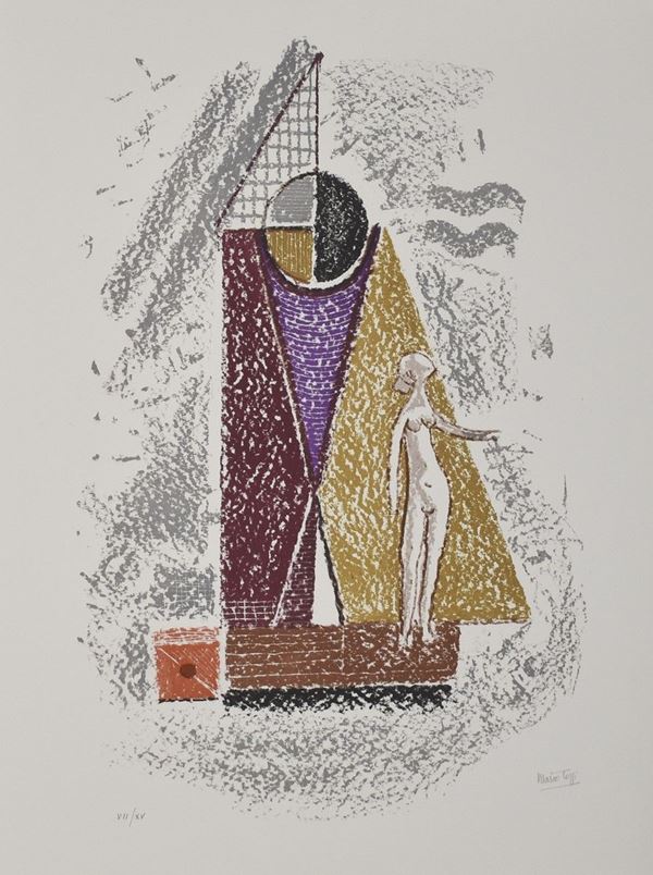 MARIO TOZZI : Figura  - serigrafia es. VII/XV - Asta Arte Moderna e Contemporanea - Grafica d'autore e vetri di Murano - Fidesarte - Casa d'aste