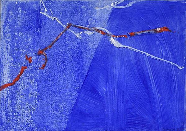 SERGIO SERMIDI : senza titolo  (1998)  - olio su cartoncino - Asta Arte Moderna e Contemporanea - Grafica d'autore e vetri di Murano - Fidesarte - Casa d'aste