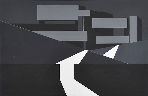 ALBERTO TOSIN : Potala  - olio su tela - Asta Arte Moderna e Contemporanea - Grafica d'autore e vetri di Murano - Fidesarte - Casa d'aste