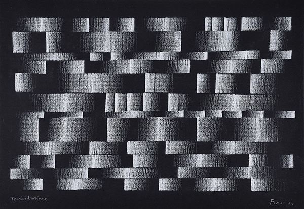 ENNIO FINZI : Tensivibrazione  (1974)  - tempera su cartoncino - Asta Arte Moderna e Contemporanea - Grafica d'autore e vetri di Murano - Fidesarte - Casa d'aste