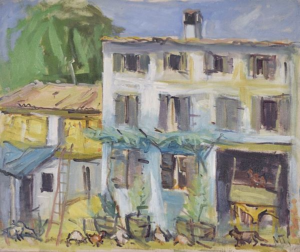 RENATO TREVISAN : Rustico a Pagnano  (1994)  - olio su tela - Asta Arte Moderna e Contemporanea - Grafica d'autore e vetri di Murano - Fidesarte - Casa d'aste