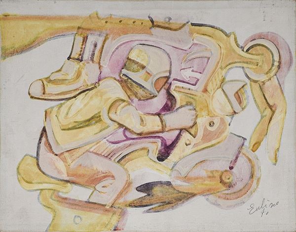 VINCENZO EULISSE : senza titolo  (1970)  - olio su tela - Asta Arte Moderna e Contemporanea - Grafica d'autore e vetri di Murano - Fidesarte - Casa d'aste