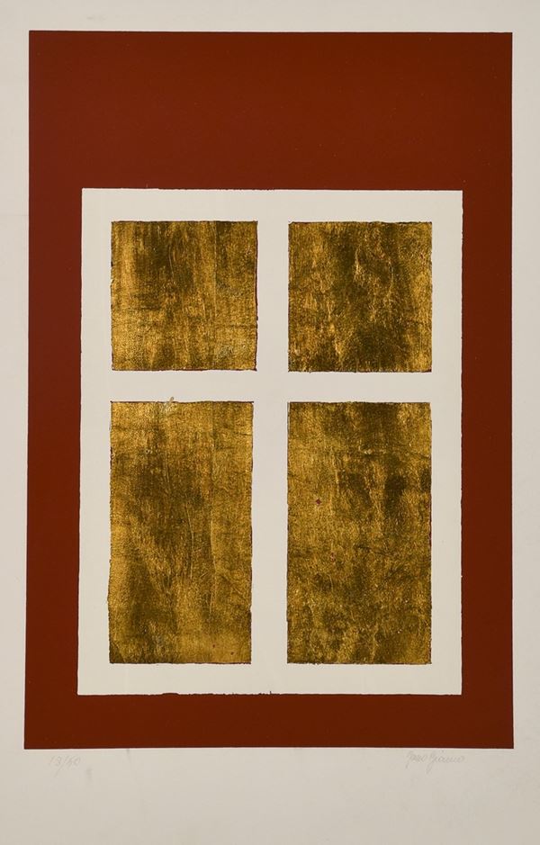 REMO BIANCO : Tableau d&#39;or&#232;  - serigrafia es. 18/50 - Asta Arte Moderna e Contemporanea - Grafica d'autore e vetri di Murano - Fidesarte - Casa d'aste