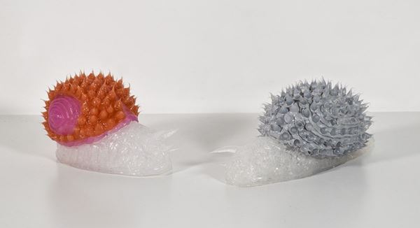 VITTORIO VALENTE CRACKING ART GROUP : Chiocciole  - lotto di 2 sculture in silicone pezzi unici - Auction Modern and Contemporary Art sale - Fidesarte - Casa d'aste