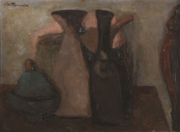 GIUSEPPE SANTOMASO : Natura morta  ((1944))  - olio su tela  - Asta Asta di Arte Moderna e Contemporanea - I - Fidesarte - Casa d'aste