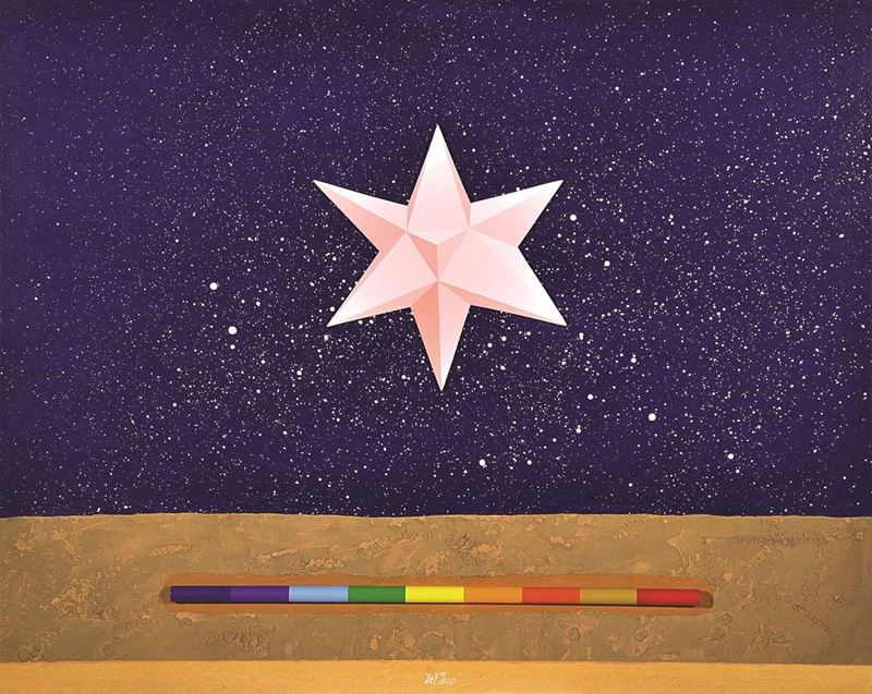 Lucio del Pezzo - Cielo Stellato con Poligono