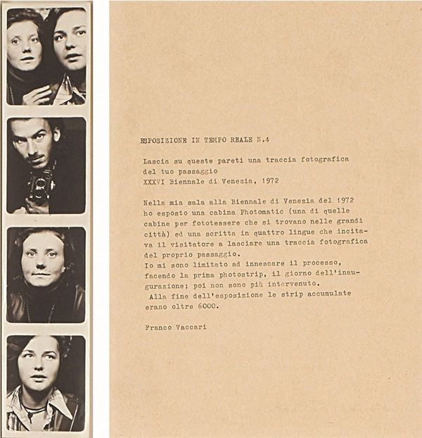FRANCO VACCARI - Biennale di Venezia 1972. Esposizione in tempo reale n. 4. Lascia su queste pareti una traccia del tuo passaggio.