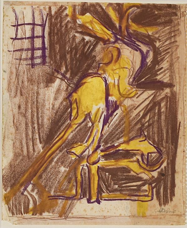 GRAHAM SUTHERLAND : Study  ((1963))  - pastelli su carta - Auction Graphic, Modern and Contemporary Art - II - Fidesarte - Casa d'aste