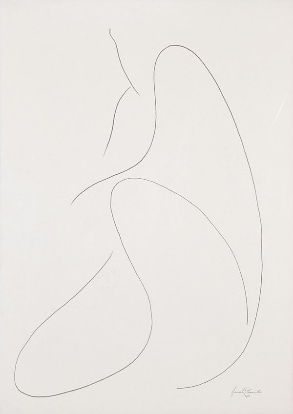 GIANFRANCO TRAMONTIN : Figura  (2007)  - matita su carta - Asta Grafica  e Arte Moderna e Contemporanea - II - Fidesarte - Casa d'aste