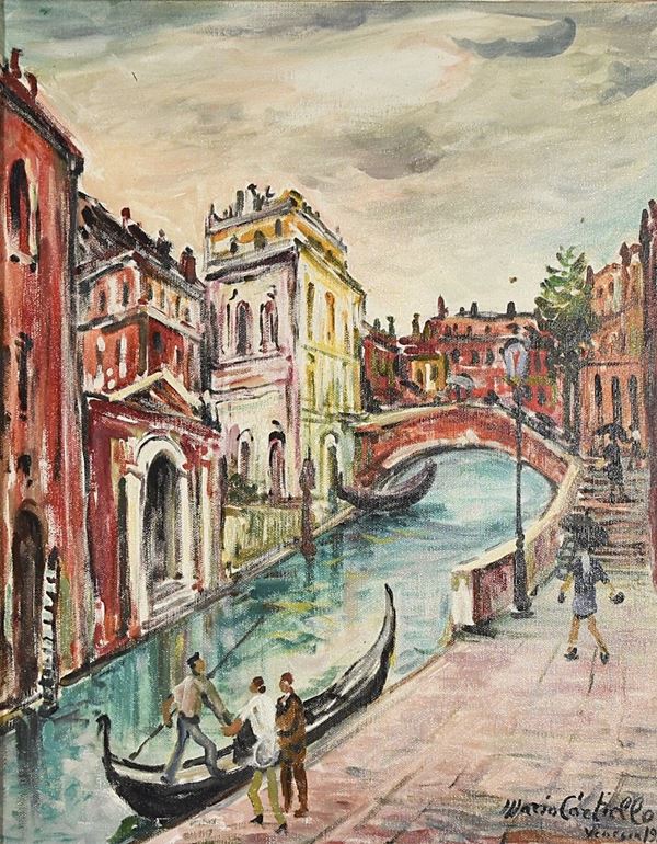 MARIO  CORTIELLO : Venezia, paesaggio  (1972)  - olio su tela - Auction Graphic, Modern and Contemporary Art - II - Fidesarte - Casa d'aste