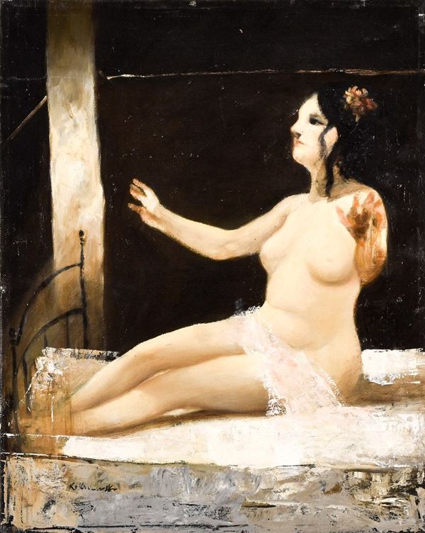 ALESSANDRO KOKOCINSKI : Nudo  - olio su tela - Auction Modern and Contemporary Art sale - II - Fidesarte - Casa d'aste