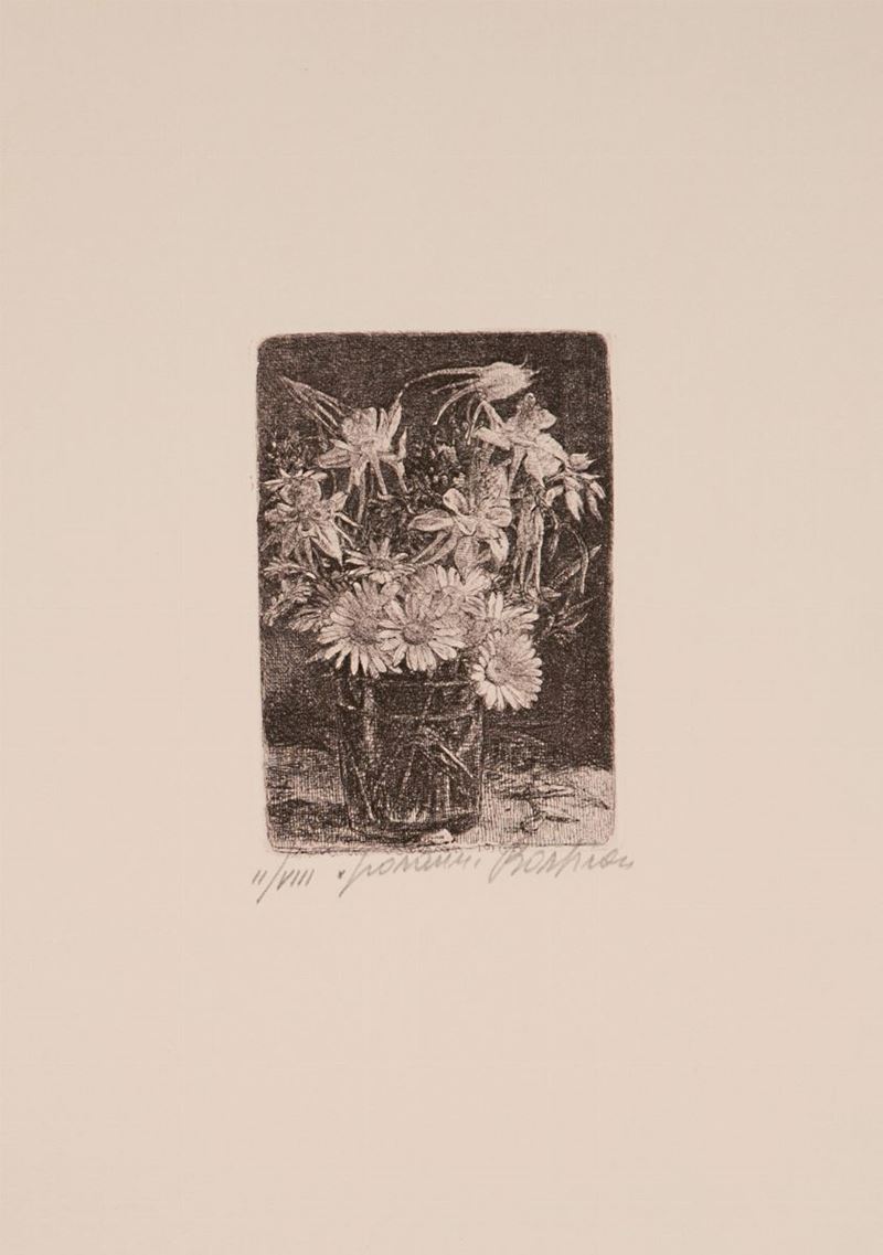 Giovanni Barbisan - Paesaggio Trevigiano 1935 - Vaso di Fiori 1968 II/VIII