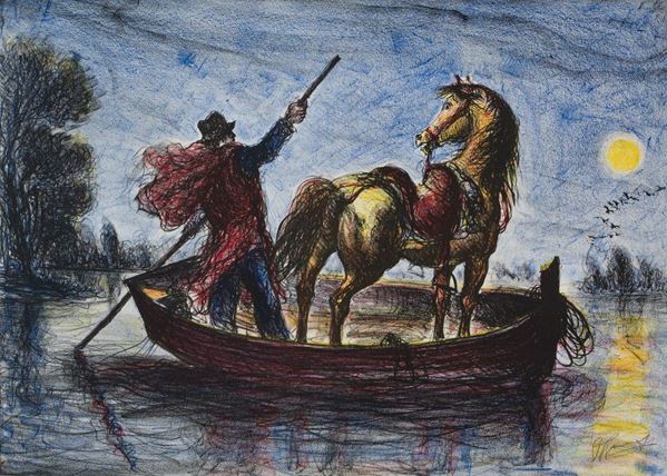 GIOVAN FRANCESCO GONZAGA - Cavallo sulla barca