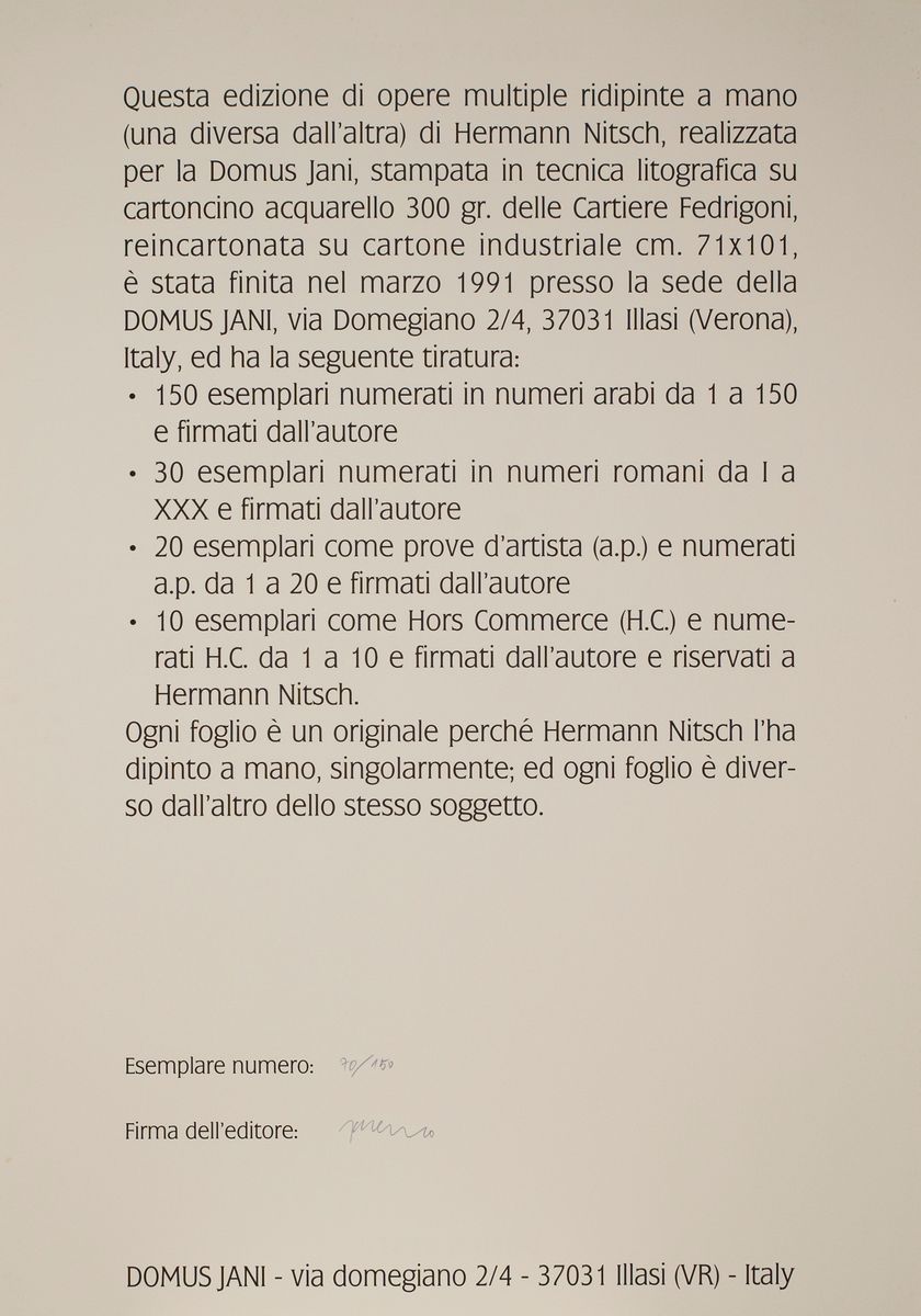 Hermann Nitsch - Uebermalte Bild Lithographien