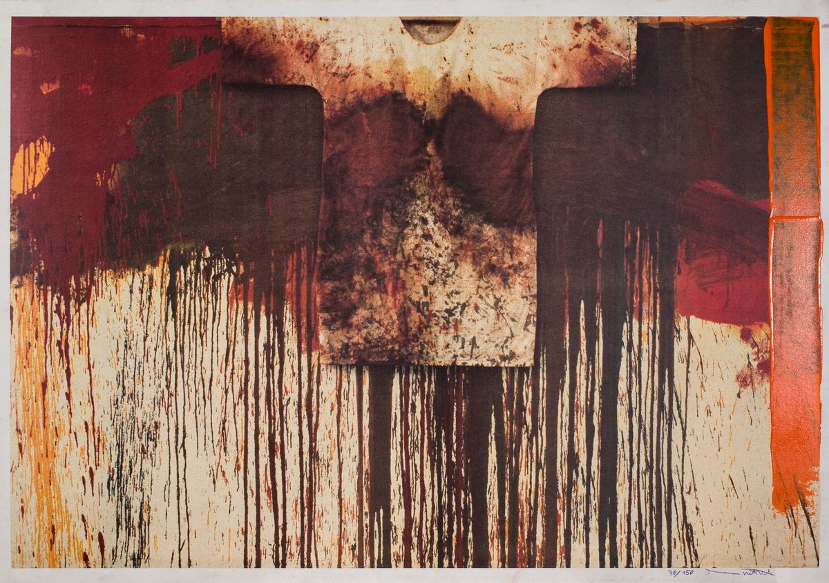 Hermann Nitsch - Uebermalte Bild Lithographien
