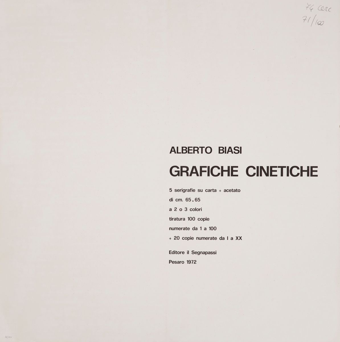 Alberto Biasi - Cartella "grafiche Cinetiche"