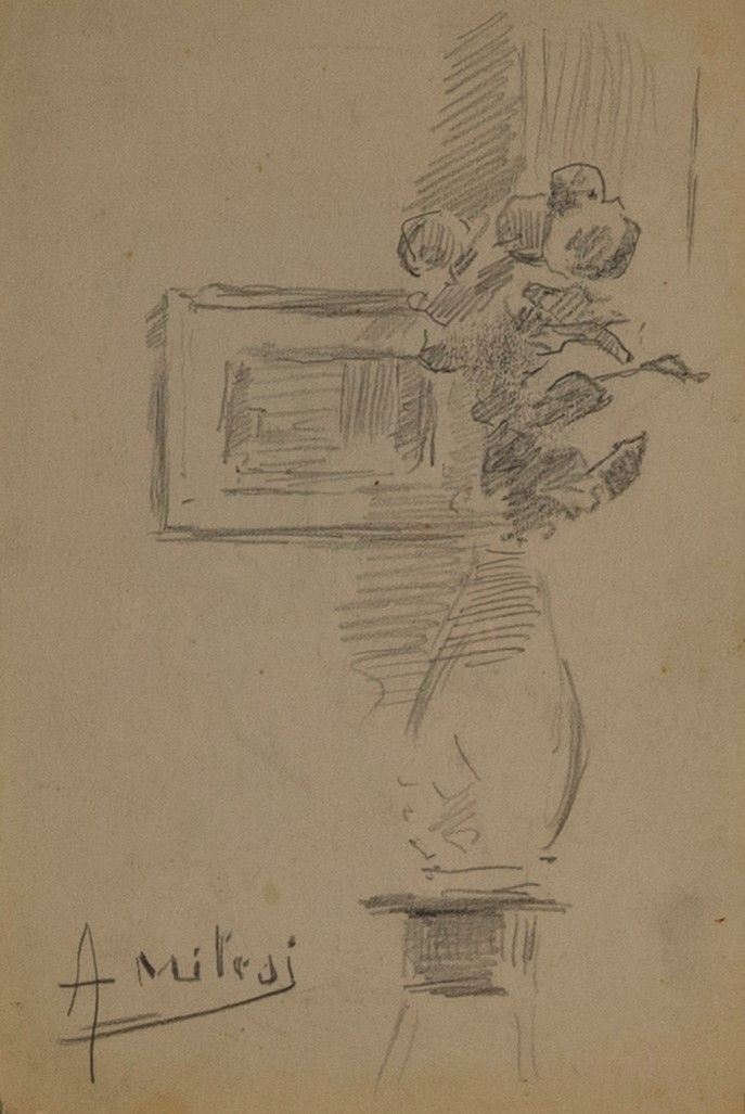 Interno con vaso di fiori