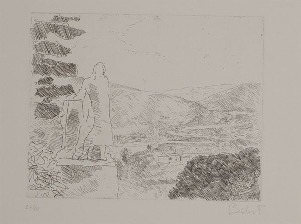 CORRADO BALEST : senza titolo  - acquaforte es. 26/50 - Auction Asta a tempo di Grafica e Multipli d'Autore - II - Fidesarte - Casa d'aste
