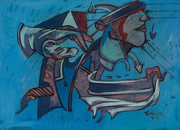 VINCENZO EULISSE : senza titolo  (1970)  - olio su tela - Auction Asta a tempo di arte moderna e contemporanea 1a Parte - I - Fidesarte - Casa d'aste