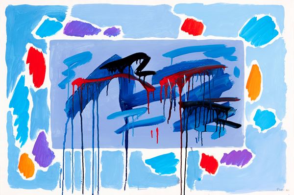 ENNIO FINZI : senza titolo  (1983)  - tecnica mista su carta - Auction Asta a tempo di Arte Moderna e Contemporanea - II - Fidesarte - Casa d'aste