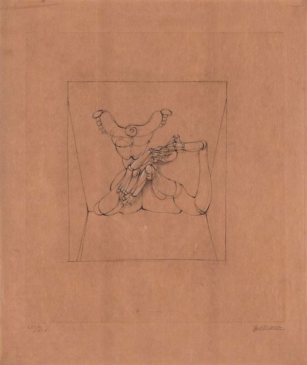 HANS BELLMER : senza titolo  - acquaforte acquatinta es. XXI/XXV - Asta Asta a tempo di Grafica e Multipli d'Autore - I - Fidesarte - Casa d'aste
