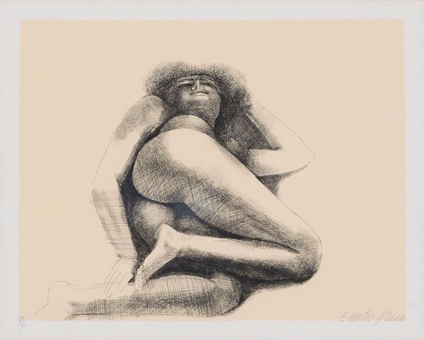 EMILIO GRECO : Nudo  - litografia es. 69/90 - Auction Asta a tempo di Grafica e Multipli d'Autore - I - Fidesarte - Casa d'aste