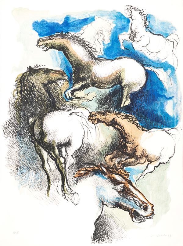 AUGUSTO MURER - Cavalli e blu