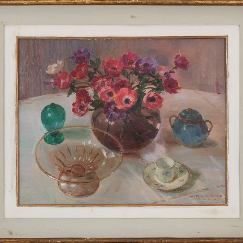 Vaso di fiori con alzatina