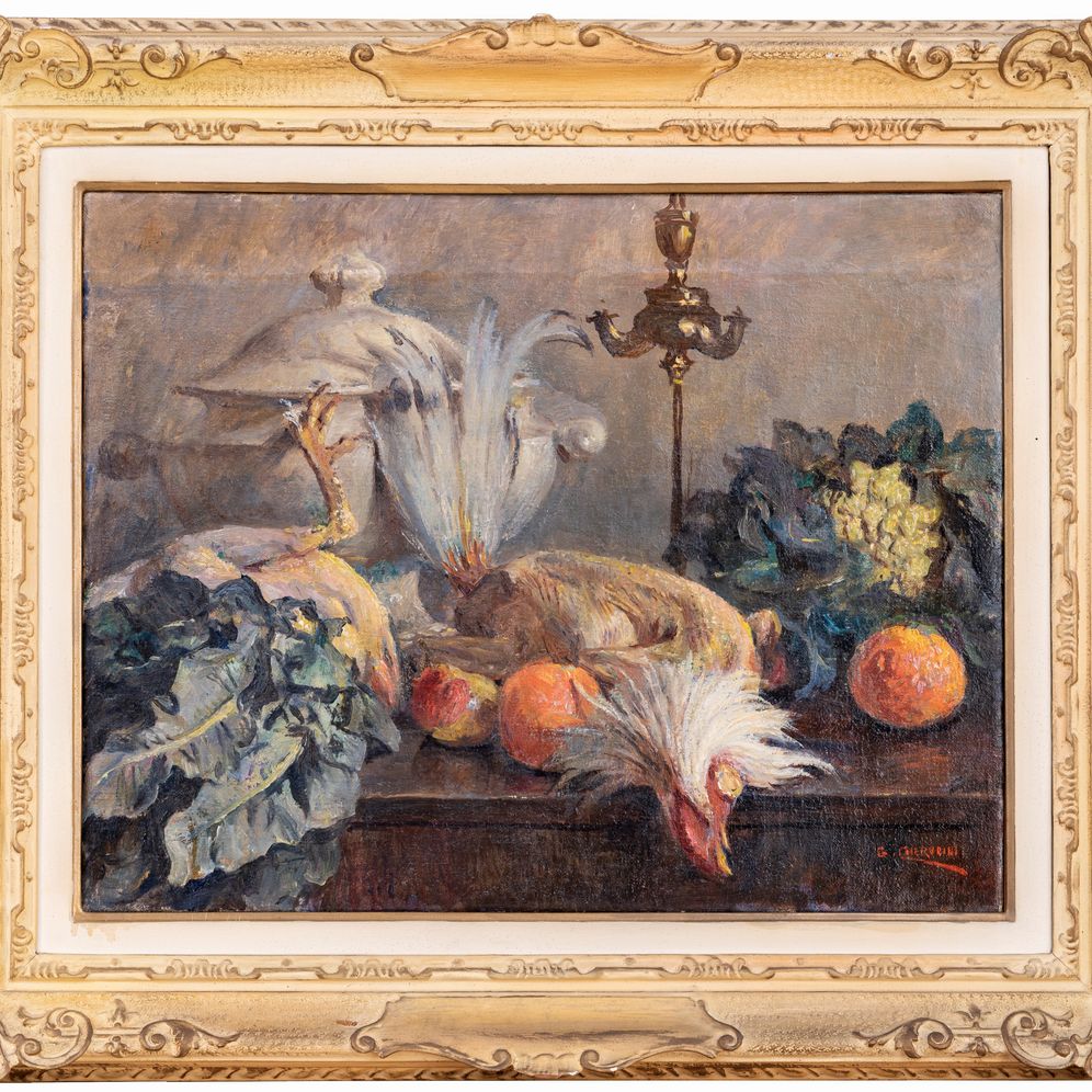 Natura morta con gallo