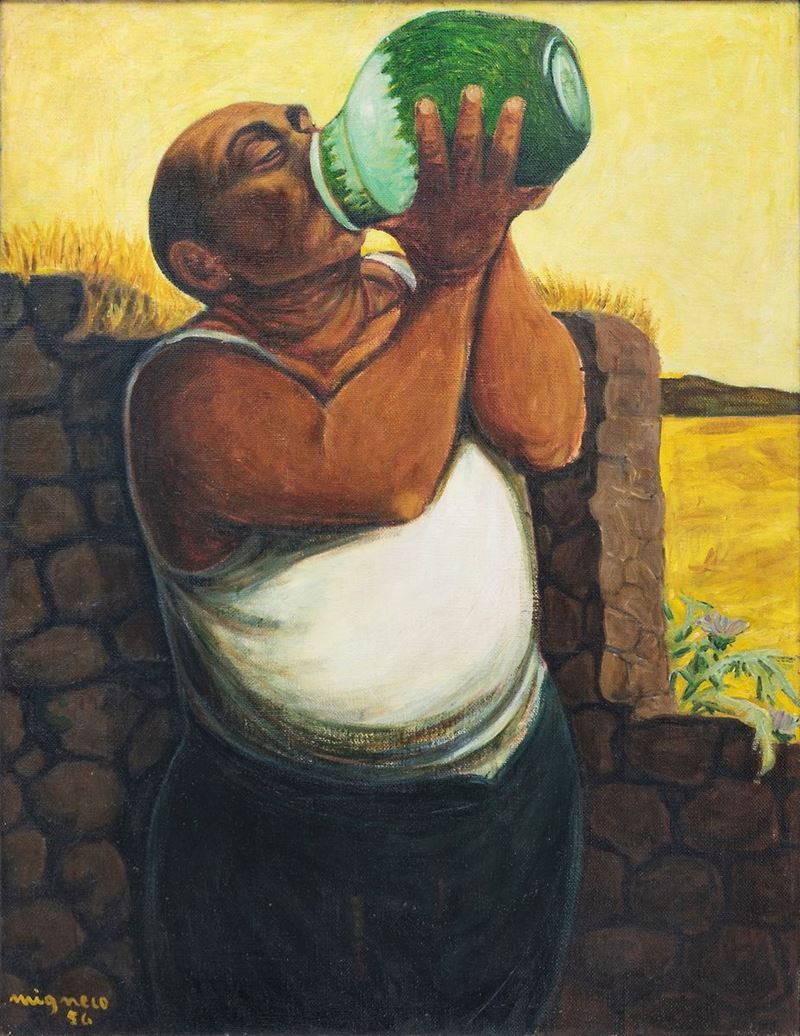 Giuseppe Migneco - Contadino che Si Disseta