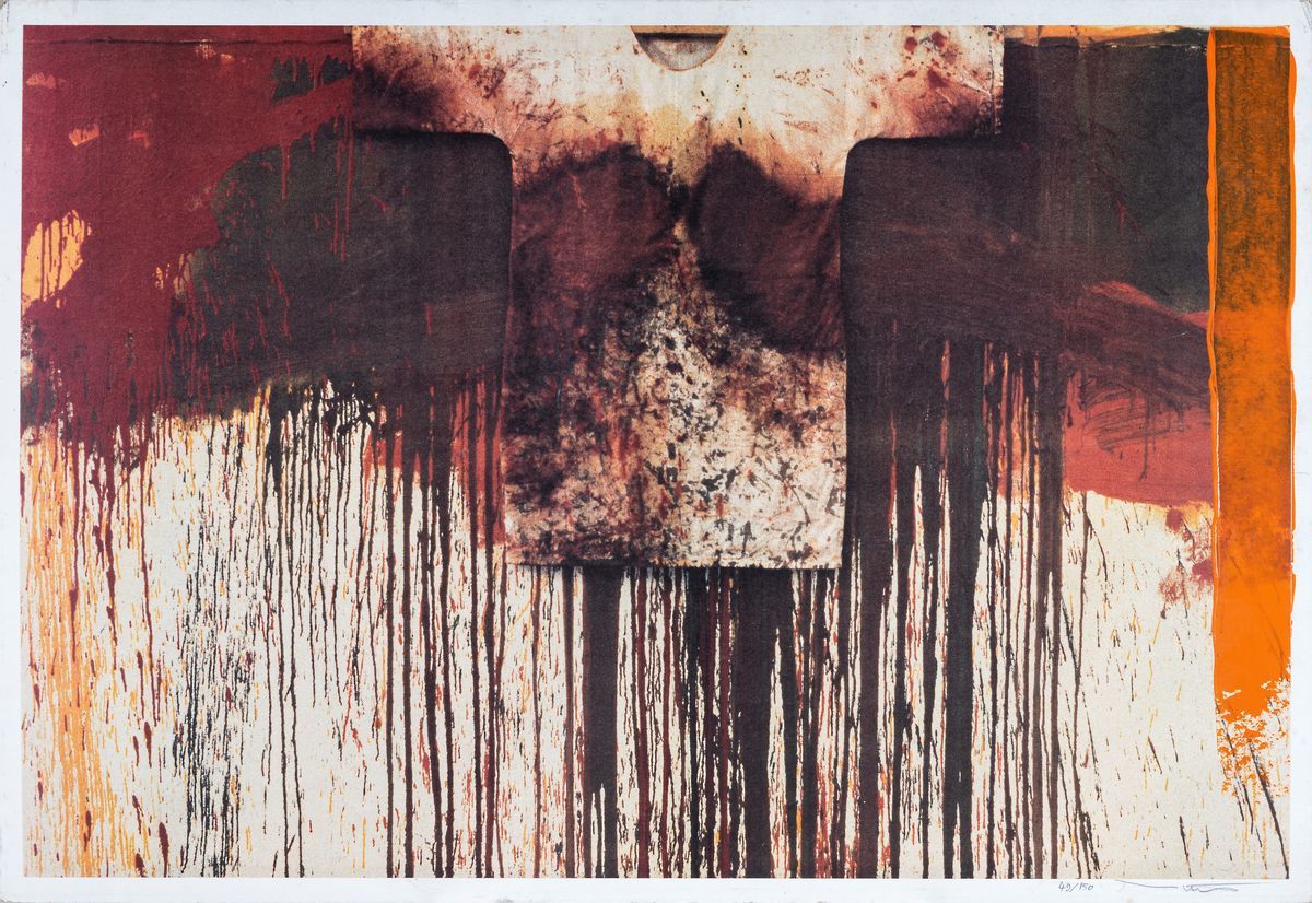 Hermann Nitsch - Uebermalte Bild Lithographien