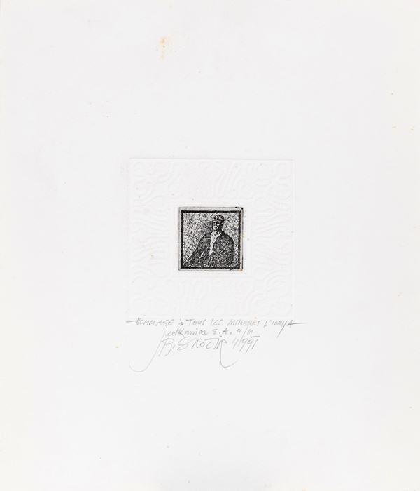 RUDI SKO&#269;IR : Hommage a tons les mineurs d'Idrija  (1991)  - acquaforte es. E.A. III/III - Auction Asta a tempo di multipli d'Autore - Fidesarte - Casa d'aste