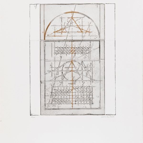 WALTER VALENTINI : senza titolo  - acquaforte acquatinta es. 44/100 - Auction Asta a tempo di multipli d'Autore - Fidesarte - Casa d'aste