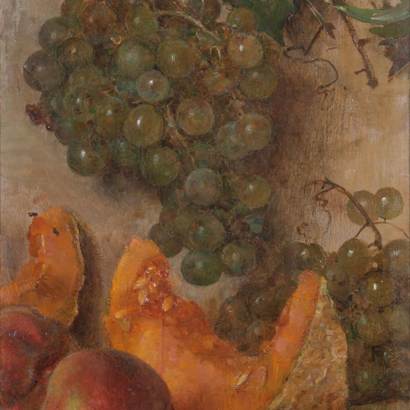 Natura morta con uva e melone