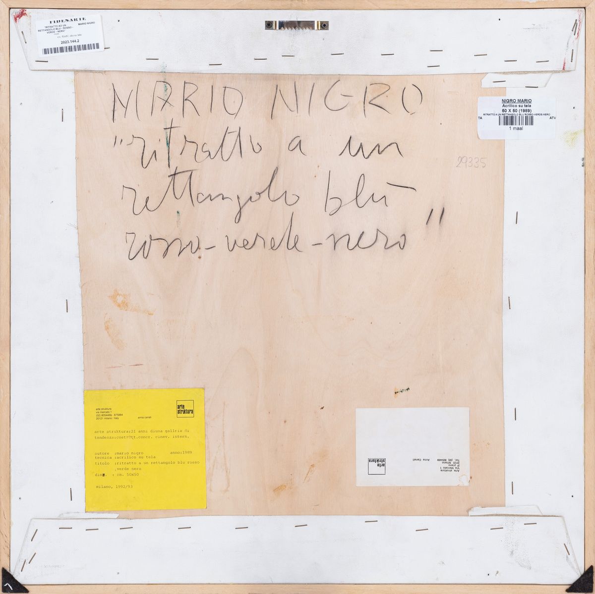 'Ritratto ad un rettangolo blu - rosso - verde - nero'