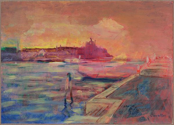 OSCAR CAVALLET : Stucky from the Rafts  ((1950s))  - oil on canvas-lined cardboard - Auction Asta a tempo di Arte Moderna e Contemporanea - Fidesarte - Casa d'aste