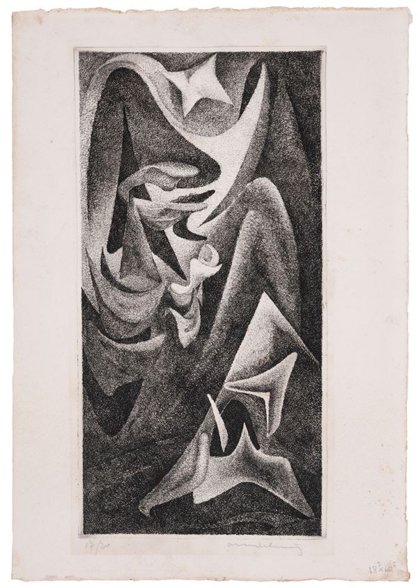 MARIO DELUIGI : From the love series  ((40s))  - etching e.g. 17/20 - Auction Asta a tempo di multipli d'Autore - Fidesarte - Casa d'aste