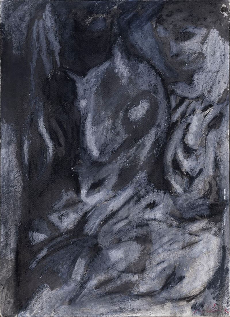 Scultura di giovane a cavallo