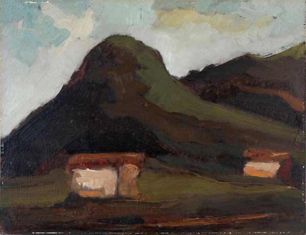 ANONIMO : Landscape  - oil on the table - Auction Asta a tempo di Arte Moderna e Contemporanea - Fidesarte - Casa d'aste