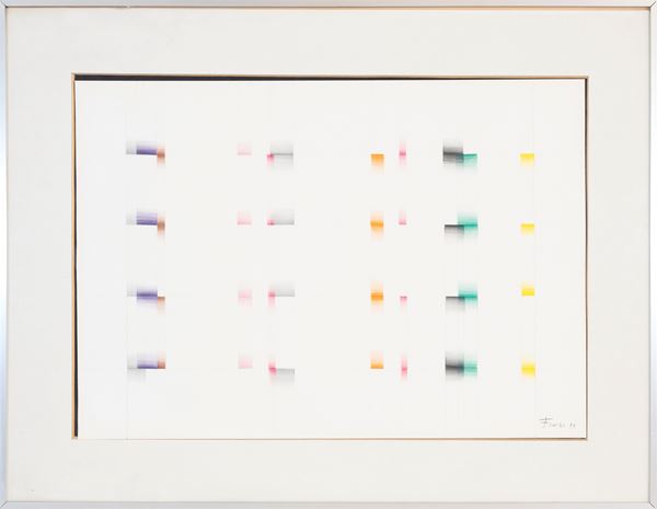 ENNIO FINZI : senza titolo  (1978)  - tecnica mista su carta - Asta Asta a tempo di Arte Moderna e Contemporanea - Fidesarte - Casa d'aste