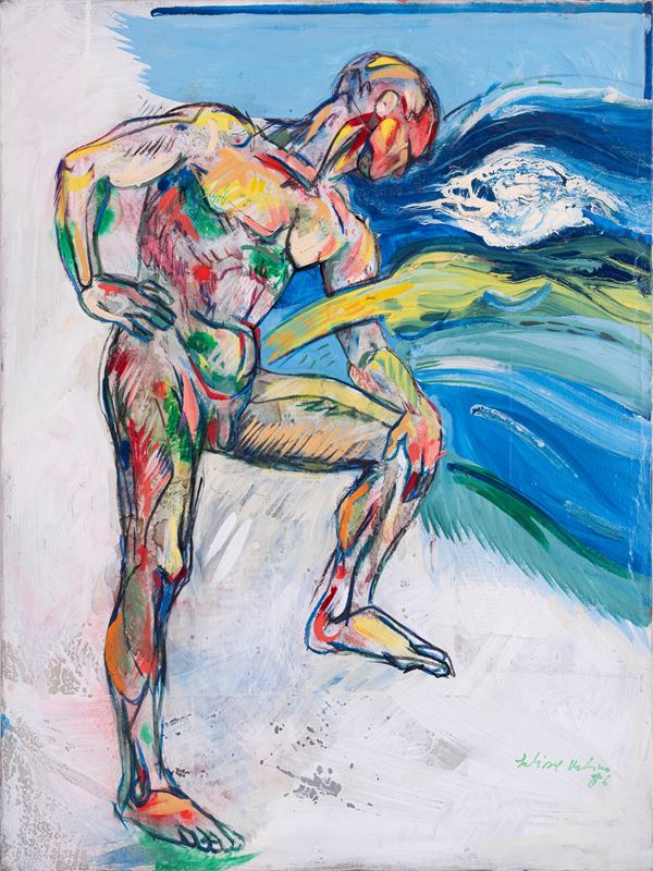 VINCENZO EULISSE : Figura  (1986)  - olio su tela - Asta Asta a tempo di Arte Moderna e Contemporanea - Fidesarte - Casa d'aste
