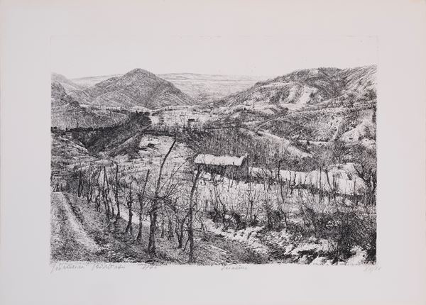 GIOVANNI BARBISAN : Winter  (1975)  - etching e.g. XV/XX - Auction Asta a tempo di multipli d'Autore - Fidesarte - Casa d'aste