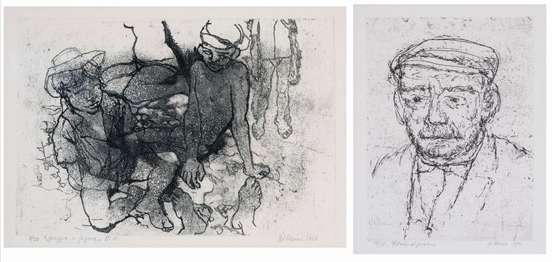 Spiaggia e figure - Ritratto di pescatore