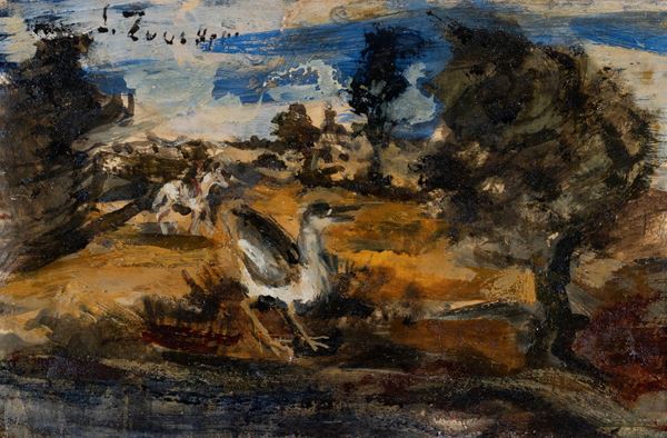 LUIGI ZUCCHERI - Heron in Landscape