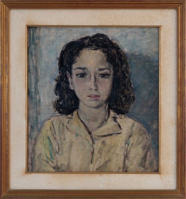 RINO VILLA : Portrait  - oil on the table - Auction Asta a tempo di Arte Moderna e Contemporanea - Fidesarte - Casa d'aste
