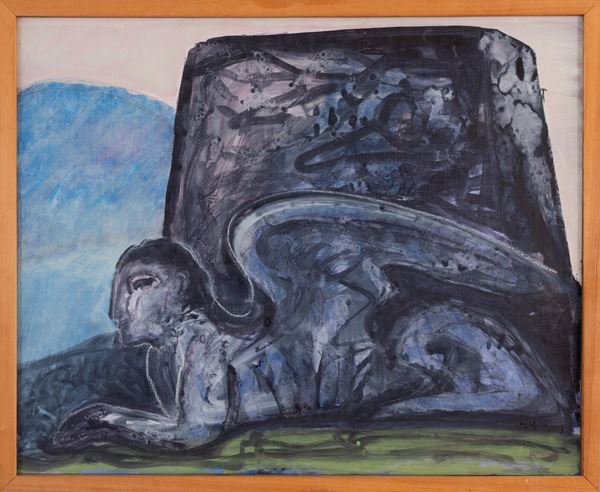 CARMELO ZOTTI : Sfinge  (2003)  - tecnica mista su carta intelata - Asta Asta a tempo di Arte Moderna e Contemporanea - Fidesarte - Casa d'aste