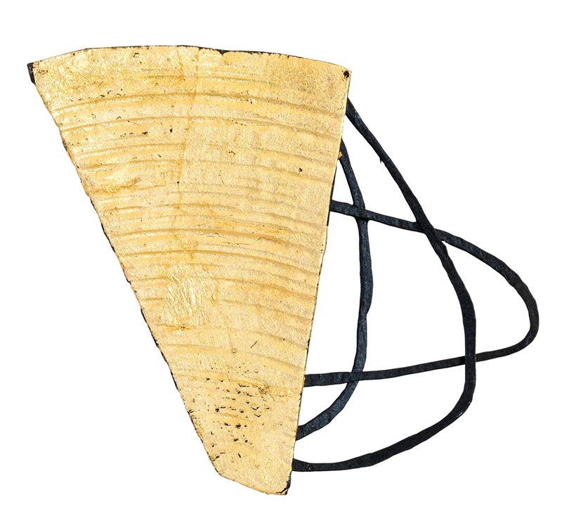 Gianni Pignat - Spilla pezzo unico in lamina di acciaio e foglia d’oro