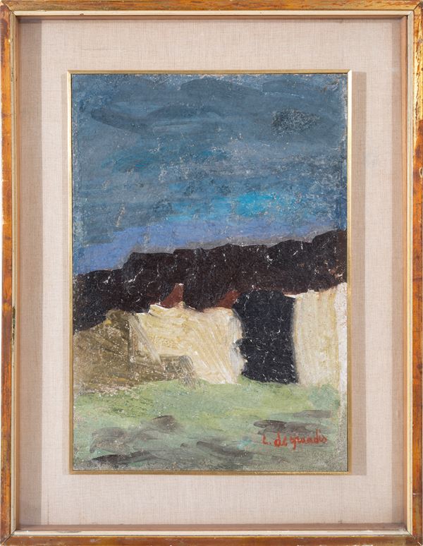 LUIGINA DEGRANDIS : Mountain Landscape, (1950)  - mixed media on wood - Auction Asta a tempo di Arte Moderna e Contemporanea - Fidesarte - Casa d'aste