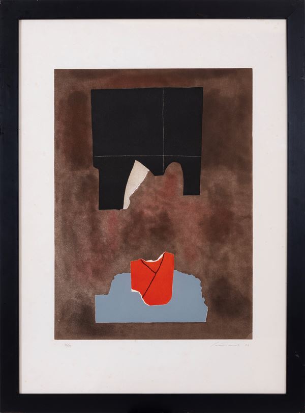 GIUSEPPE SANTOMASO : Composizione  (1983)  - acquaforte acquatinta es. 81/99 - Asta Asta a tempo di multipli d'Autore - Fidesarte - Casa d'aste