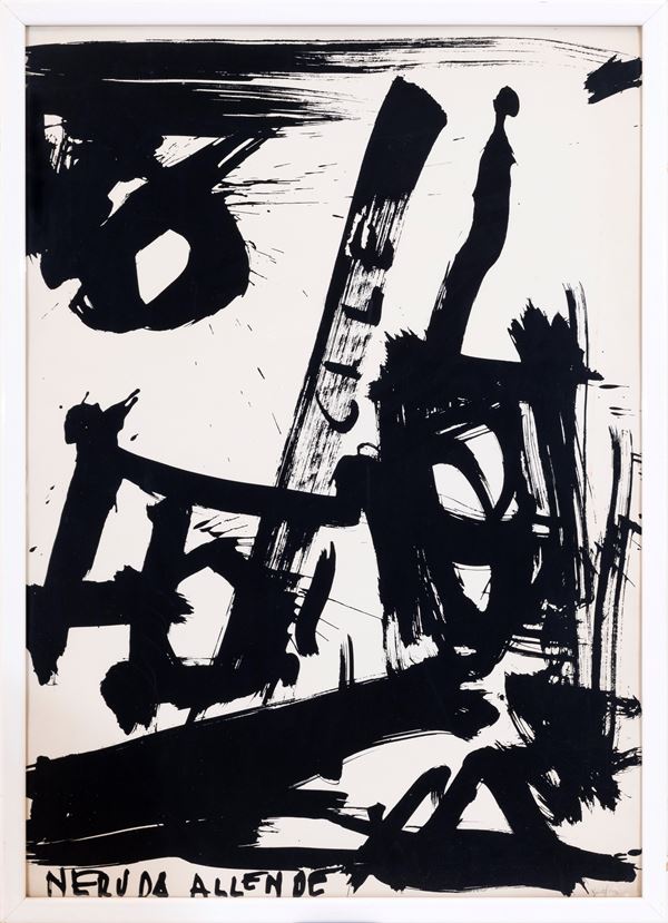 EMILIO VEDOVA : Neruda Allende  ((1973))  - screen printing ex. 101/150 - Auction Asta a tempo di multipli d'Autore - Fidesarte - Casa d'aste
